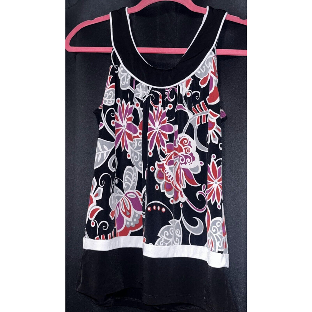 love tease womens medium floral print tank top